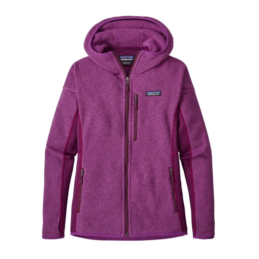 Patagonia Performance Better Sweater Hoody Womens Jacket Fleece Lined Berry Med